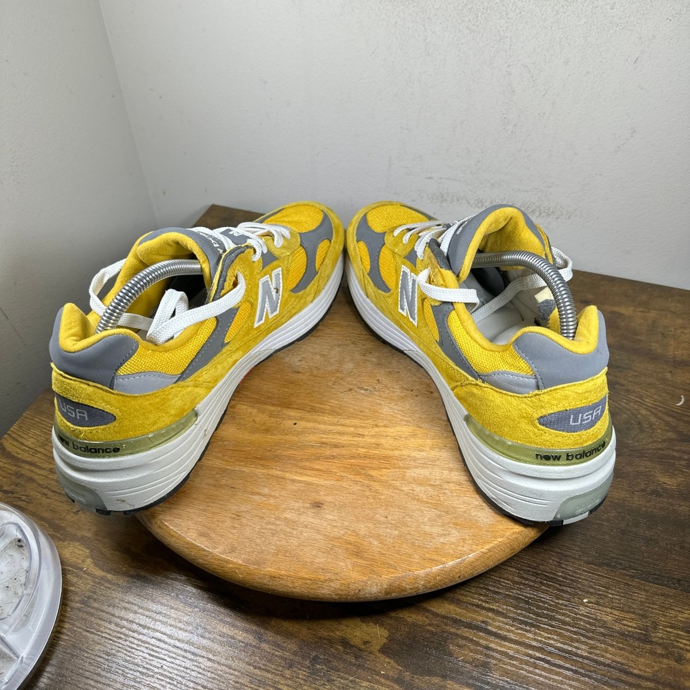 New Balance 992 Made in USA Yellow Grey Suede Sneakers M992BB Mens Size 9.5 D - Picture 8 of 10